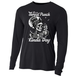 ItS A Throat Punch Kind Of Day Sarcastic Skeleton Cooling Performance Long Sleeve Crew