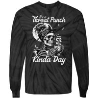 ItS A Throat Punch Kind Of Day Sarcastic Skeleton Tie-Dye Long Sleeve Shirt