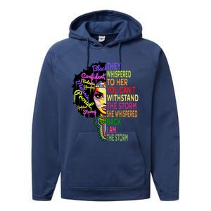 I Am The Storm Outfit Junenth Gift Black History Great Gift Performance Fleece Hoodie