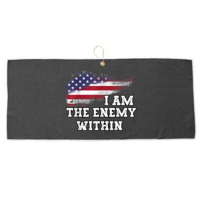 I Am The Enemy Within Large Microfiber Waffle Golf Towel