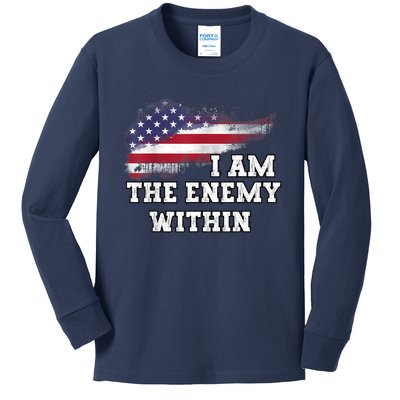 I Am The Enemy Within Kids Long Sleeve Shirt