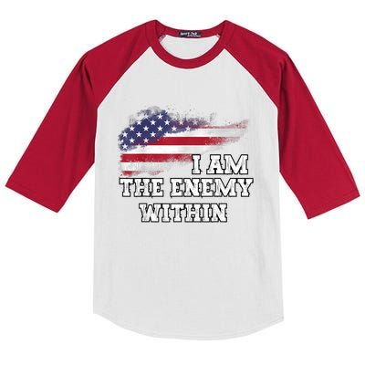 I Am The Enemy Within Kids Colorblock Raglan Jersey