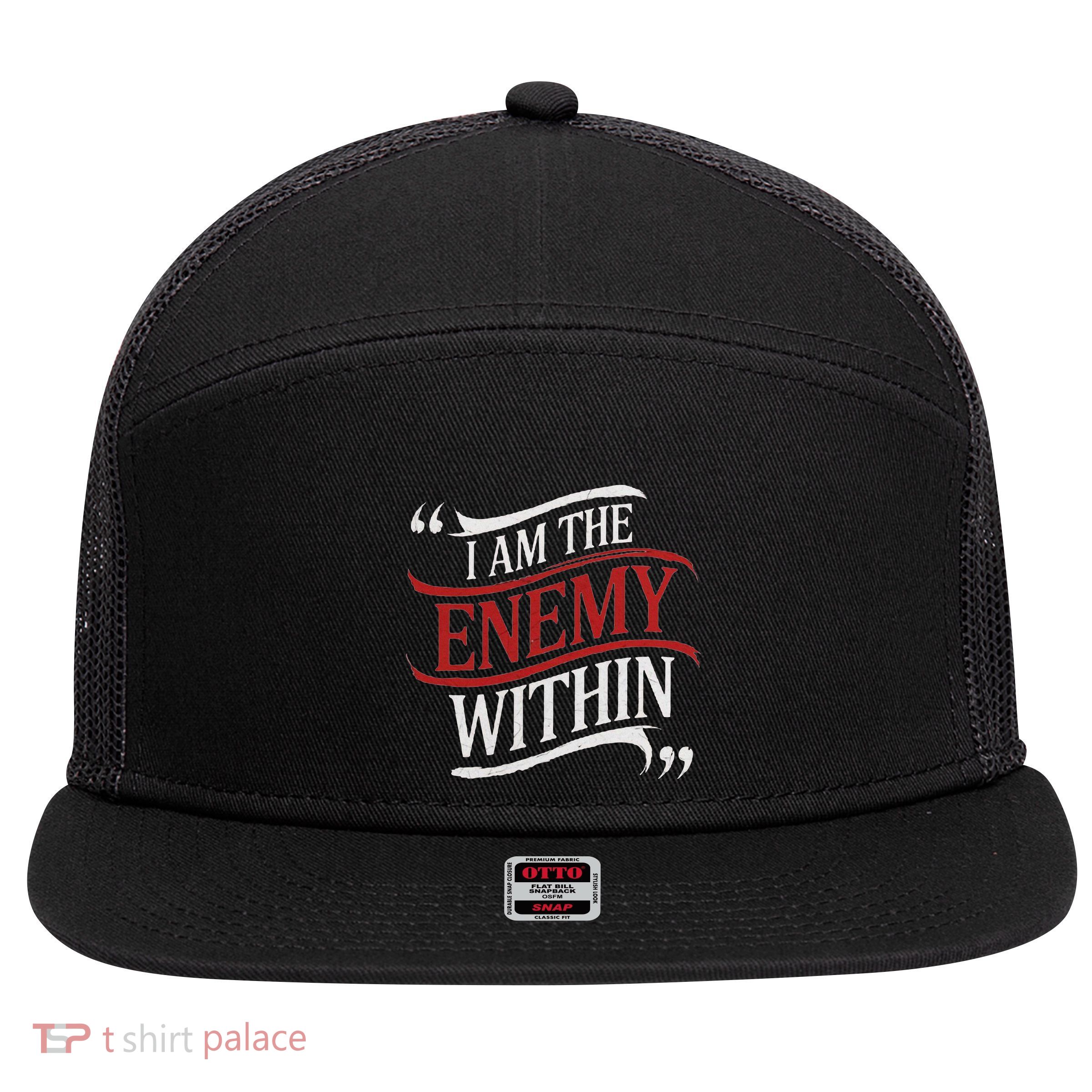 I Am The Enemy Within 7 Panel Mesh Trucker Snapback Hat