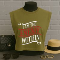 I Am The Enemy Within Garment-Dyed Women's Muscle Tee