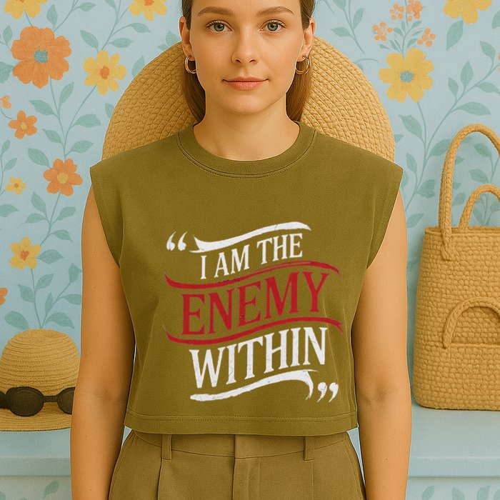 I Am The Enemy Within Garment-Dyed Women's Muscle Tee