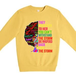 I Am The Storm Black History Month Funny Juneteenth Gift Premium Crewneck Sweatshirt