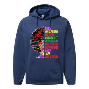 I Am The Storm Black History Month Funny Juneteenth Gift Performance Fleece Hoodie