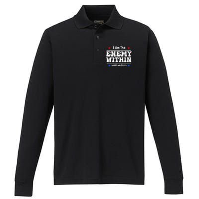 I Am The Enemy Withinharris Walz 2024 Groovy Performance Long Sleeve Polo