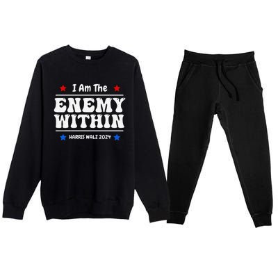 I Am The Enemy Withinharris Walz 2024 Groovy Premium Crewneck Sweatsuit Set