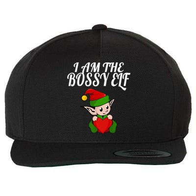 I Am The Bossy Elf Christmas Wool Snapback Cap