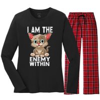 I Am The Enemy Withinharris Walz 2024 Enemy Within Women's Long Sleeve Flannel Pajama Set 