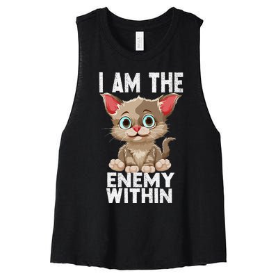 I Am The Enemy Withinharris Walz 2024 Enemy Within Women's Racerback Cropped Tank