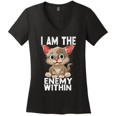 I Am The Enemy Withinharris Walz 2024 Enemy Within Women's V-Neck T-Shirt