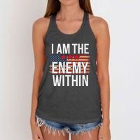 I Am The Enemy Within Kamala Harris Vs Trump Women's Knotted Racerback Tank