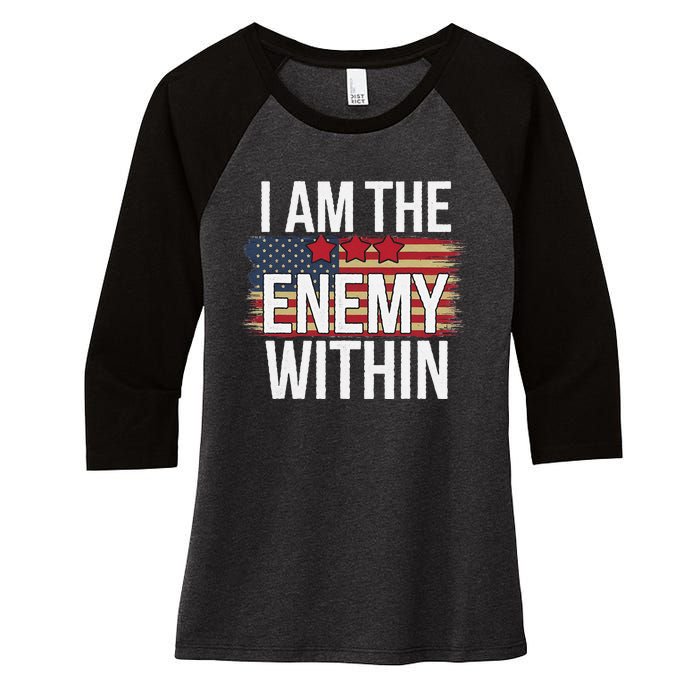 I Am The Enemy Within Kamala Harris Vs Trump Women's Tri-Blend 3/4-Sleeve Raglan Shirt