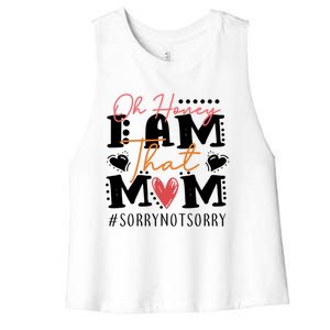 I Am That Mom Gift Mom Heart MotherS Day Meaningful Gift Women's Racerback Cropped Tank