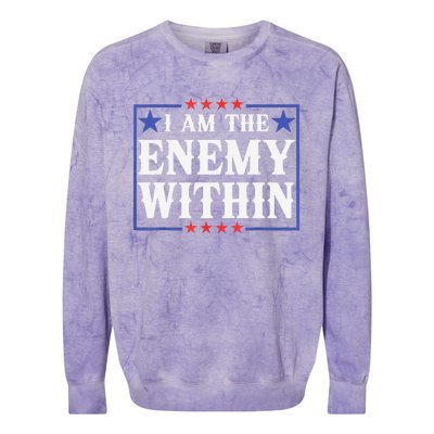 I Am The Enemy Within Pun Colorblast Crewneck Sweatshirt