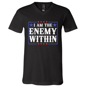 I Am The Enemy Within Pun V-Neck T-Shirt