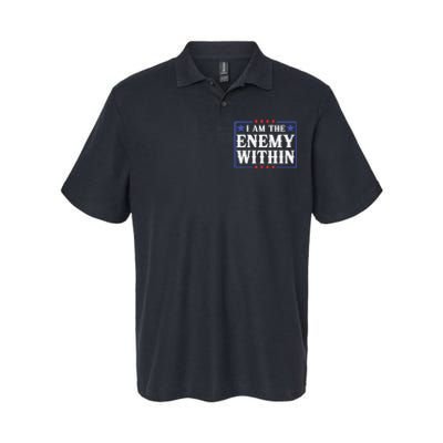 I Am The Enemy Within Pun Softstyle Adult Sport Polo