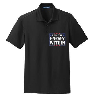 I Am The Enemy Within Pun Dry Zone Grid Polo