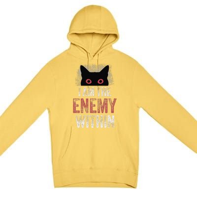 I Am The Enemy Within Pun Cat Owners Premium Pullover Hoodie