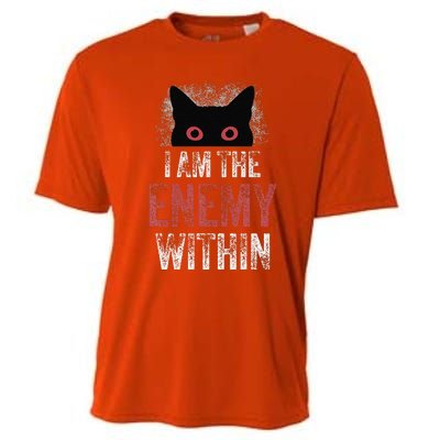 I Am The Enemy Within Pun Cat Owners Cooling Performance Crew T-Shirt