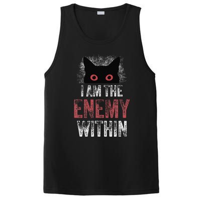 I Am The Enemy Within Pun Cat Owners PosiCharge Competitor Tank