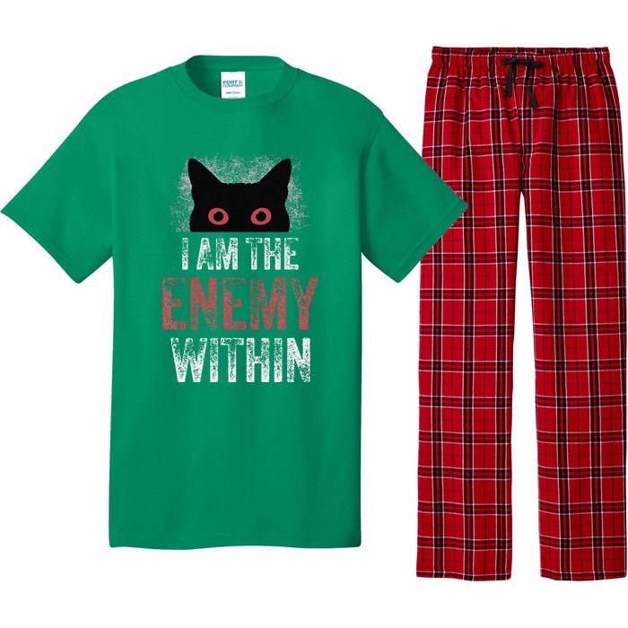 I Am The Enemy Within Pun Cat Owners Pajama Set