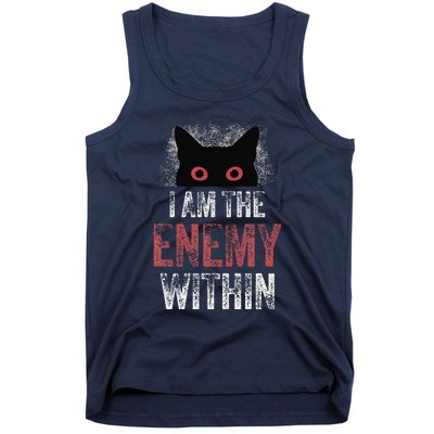 I Am The Enemy Within Pun Cat Owners Tank Top