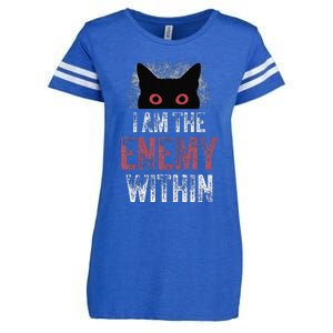 I Am The Enemy Within Pun Cat Owners Enza Ladies Jersey Football T-Shirt