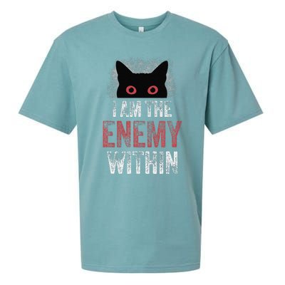 I Am The Enemy Within Pun Cat Owners Sueded Cloud Jersey T-Shirt