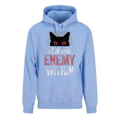 I Am The Enemy Within Pun Cat Owners Unisex Surf Hoodie