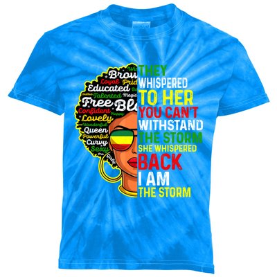 I Am The Storm Juneteenth Black History Month Meaningful Gift Kids Tie-Dye T-Shirt