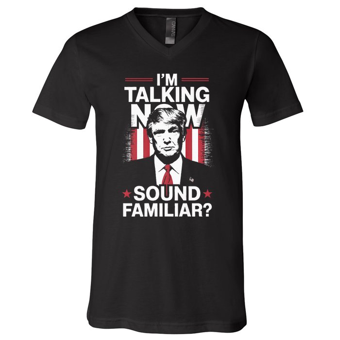 I Am Talking Now Trump Harris Debate 2024 V-Neck T-Shirt