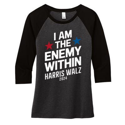 I Am The Enemy Within Women's Tri-Blend 3/4-Sleeve Raglan Shirt