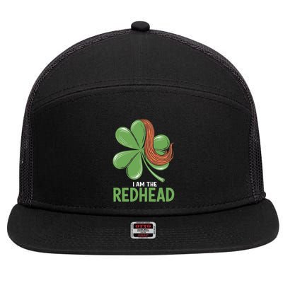 I Am The Redhead Dibs On The Redhead Funny St. Patricks Day 7 Panel Mesh Trucker Snapback Hat