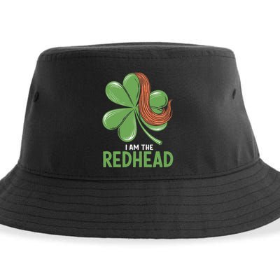 I Am The Redhead Dibs On The Redhead Funny St. Patricks Day Sustainable Bucket Hat