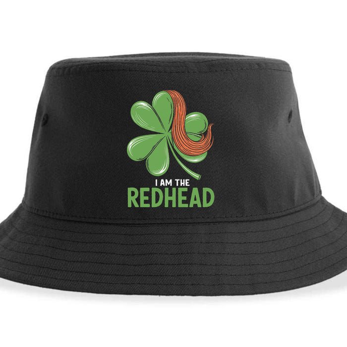 I Am The Redhead Dibs On The Redhead Funny St. Patricks Day Sustainable Bucket Hat