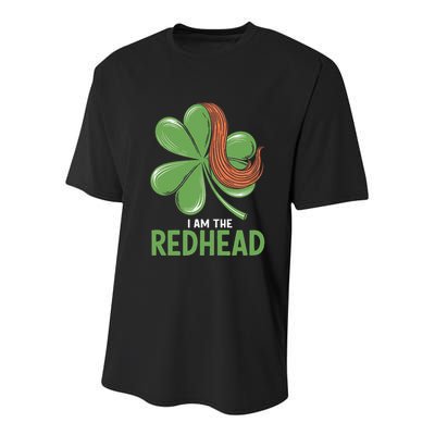I Am The Redhead Dibs On The Redhead Funny St. Patricks Day Youth Performance Sprint T-Shirt