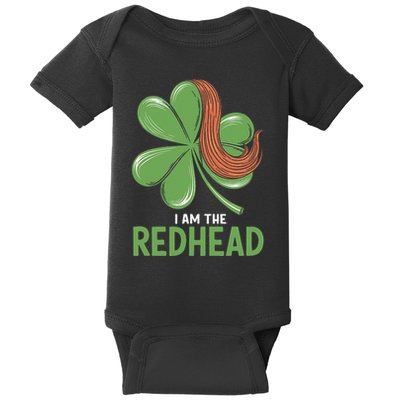 I Am The Redhead Dibs On The Redhead Funny St. Patricks Day Baby Bodysuit