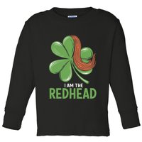 I Am The Redhead Dibs On The Redhead Funny St. Patricks Day Toddler Long Sleeve Shirt