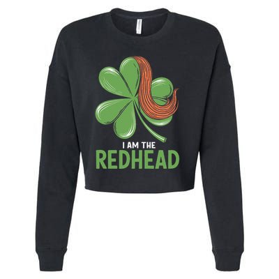 I Am The Redhead Dibs On The Redhead Funny St. Patricks Day Cropped Pullover Crew