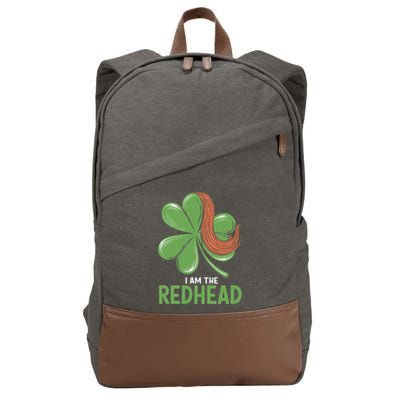 I Am The Redhead Dibs On The Redhead Funny St. Patricks Day Cotton Canvas Backpack