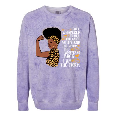 I Am The Storm Melanin Afro Black Magic Black History Funny Gift Colorblast Crewneck Sweatshirt