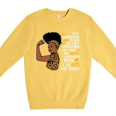 I Am The Storm Melanin Afro Black Magic Black History Funny Gift Premium Crewneck Sweatshirt