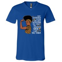 I Am The Storm Melanin Afro Black Magic Black History Funny Gift V-Neck T-Shirt