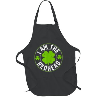 I Am The Redhead Dibs Redhead Funny St Patricks Day Full-Length Apron With Pockets
