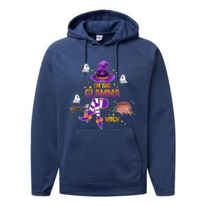 I Am The Glamma Witch Grandma Gift Performance Fleece Hoodie