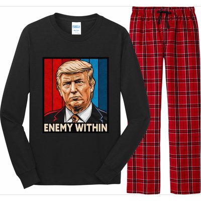 I Am The Enemy Within Trump And Harris Vibe Long Sleeve Pajama Set