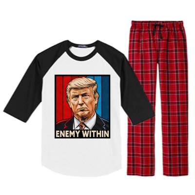 I Am The Enemy Within Trump And Harris Vibe Raglan Sleeve Pajama Set